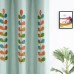 VOGOL 96 Inch Curtains 2 Panel Set, Colored Leaves Printing Country Light Filtering Drapery, Grommet Blackout  Window Treatment for Nursery, 52 x 96, Blue